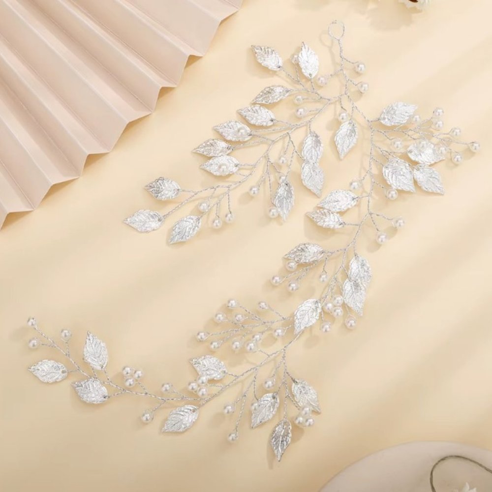 Silver beaded hair vine BNIP bridal